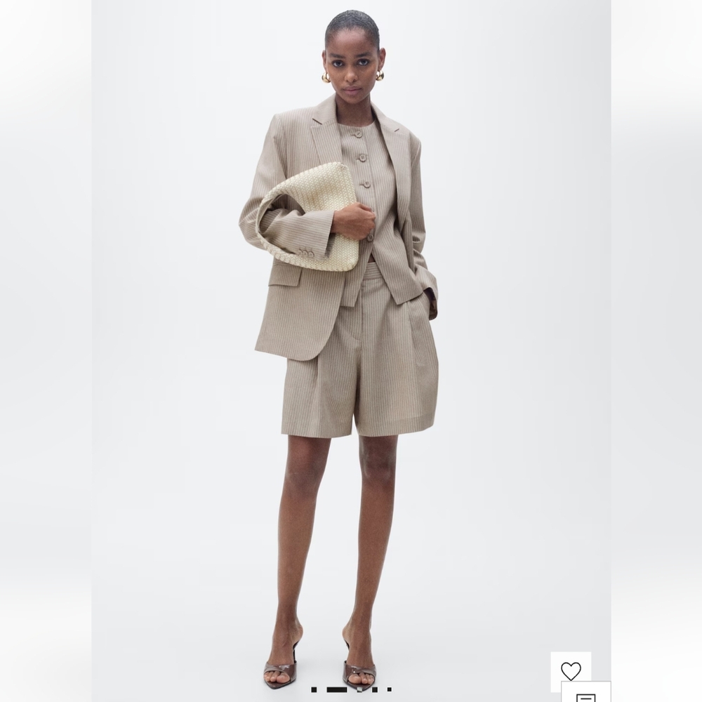 NWT Mango Striped Suit Bermuda Shorts